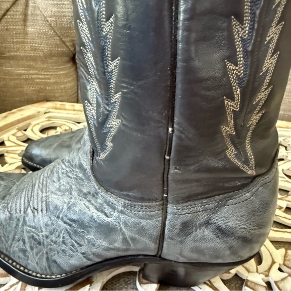 Abilene Tall Gray Leather Western Cowboy Boots Women’s 8.5 - Picture 6 of 10